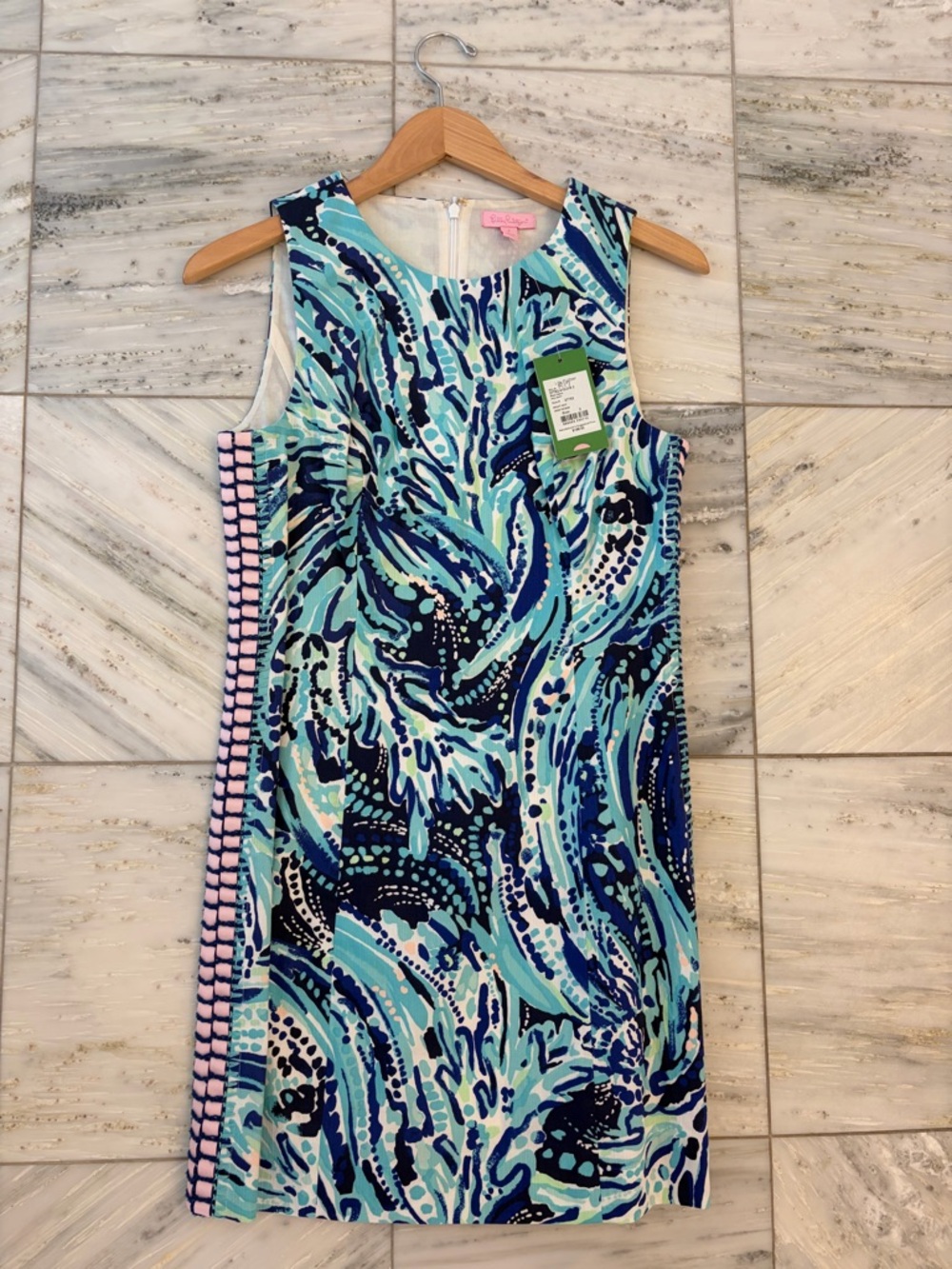 Lilly Pulitzer Blue Aqua Printed Sleeveless Shift Dress
